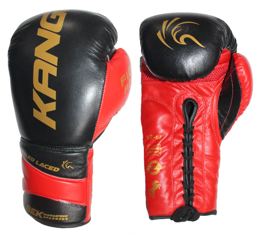 Laced Leather Boxing Gloves
