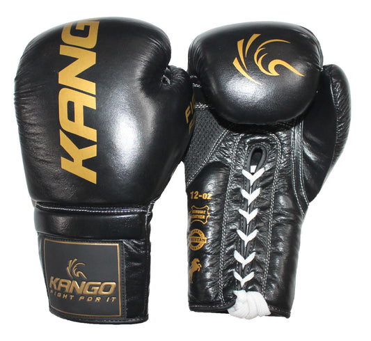 Laced Leather Boxing Gloves