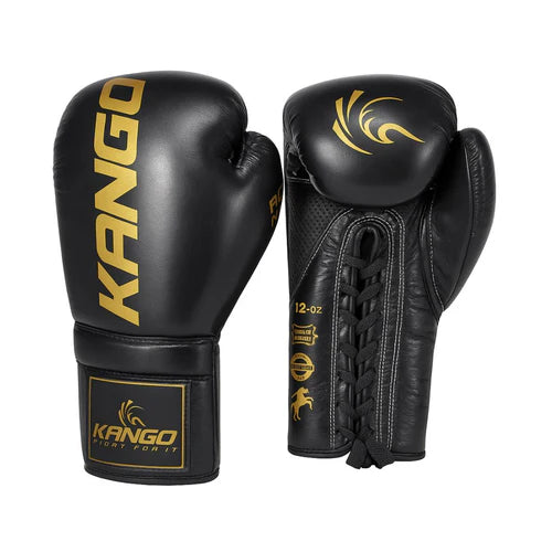 Laced Leather Boxing Gloves